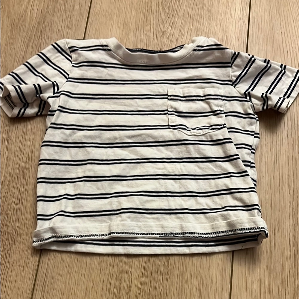 Carter's Black and White Short Sleeve Tee Classic Crew Neck